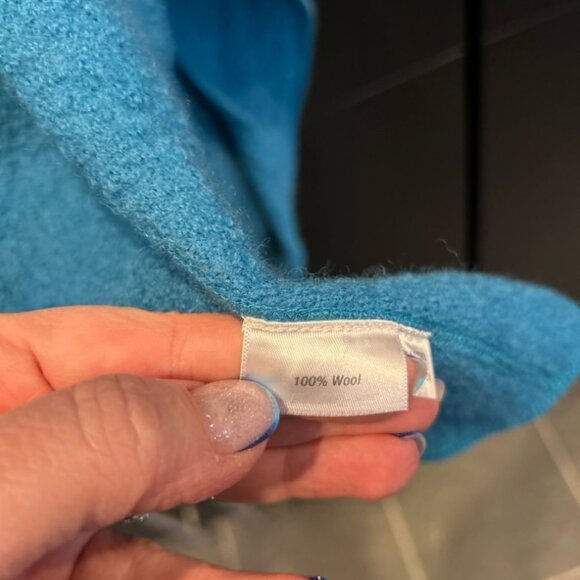 Norm Thompson Blue-ish Green boiled wool vest  size Large - Picture 5 of 7